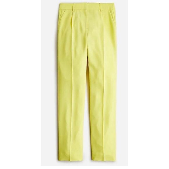 J. Crew Essential Trouser Wide Leg Pant in City Crepe in Lemon Sorbet Size 6 NWT - Picture 3 of 5